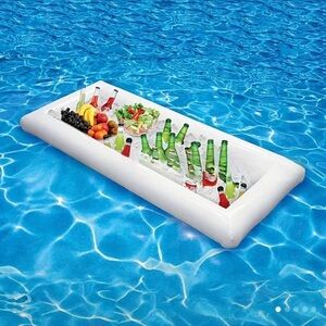 Inflatable White Pool Bar